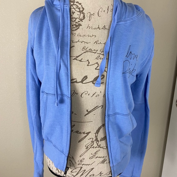 Light Blue VS Pink Zip Up Hoodie Jacket - Picture 3 of 9